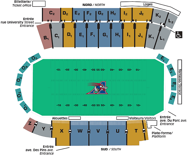 Percival Molson Memorial Stadium Seating Chart